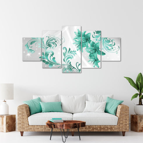Wandbilder Wohnzimmer XXL Blumen Lilien Moderne Bild Abstrakt